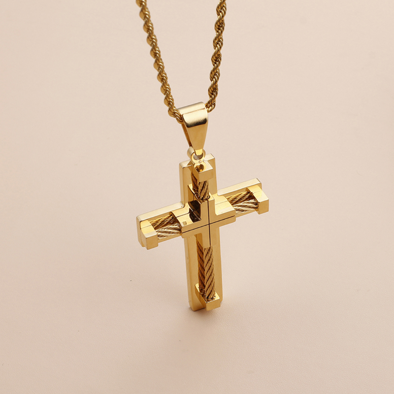 Corrente de Crucifixo - Banhado a Ouro 18K