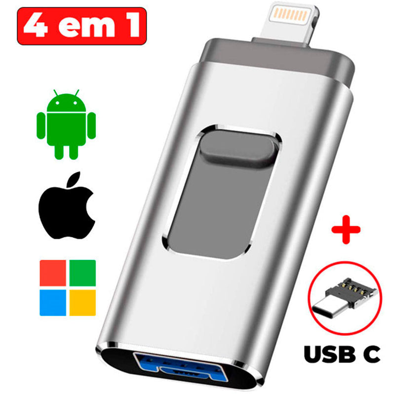 Pen Drive Para Celular 4 em 1 Phone Connect - iOS, Android e PC